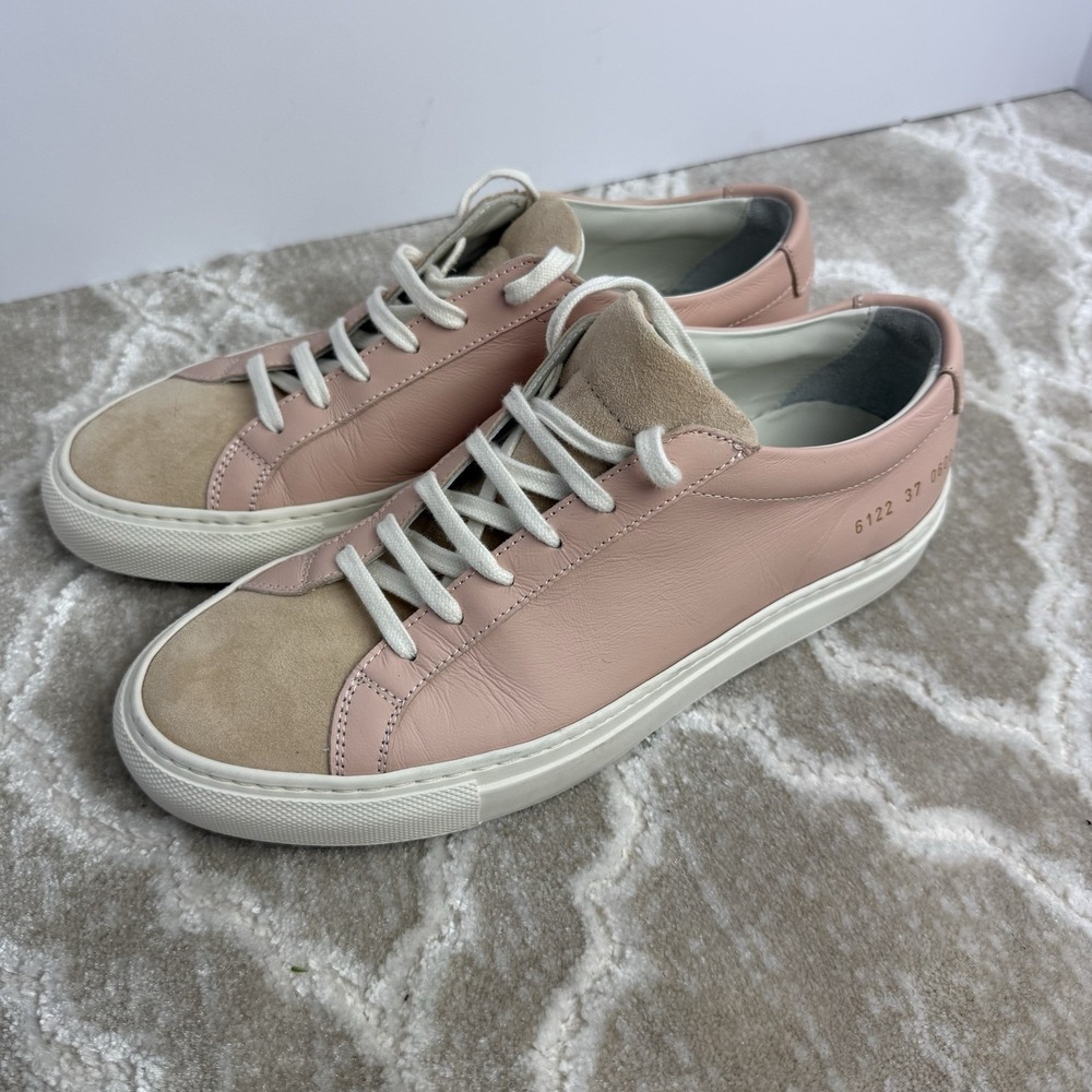 WOMAN BY COMMON PROJECTS ACHILLES PREMIUM PINK BEIGE SUEDE LEATHER SZ 6.5-7‎ EUC